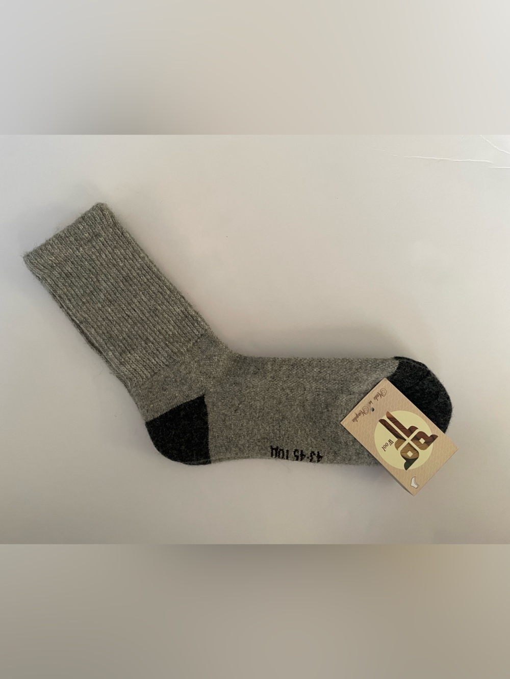 Yak wool blend thermal Gray Socks 43-45 Mongolia